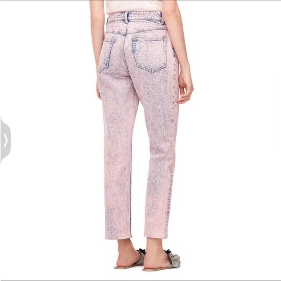 Rebecca Taylor La Vie Ines Pink Acid Wash Straight Leg Jeans. NWT - Picture 13 of 14